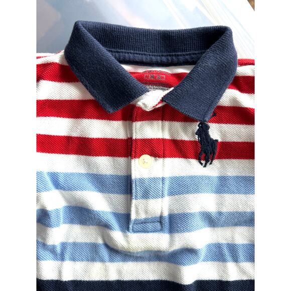 Ralph Lauren Baby Boys Patriotic SS Bodysuit Collar Polo BIg Logo 3 Mos - Picture 2 of 11